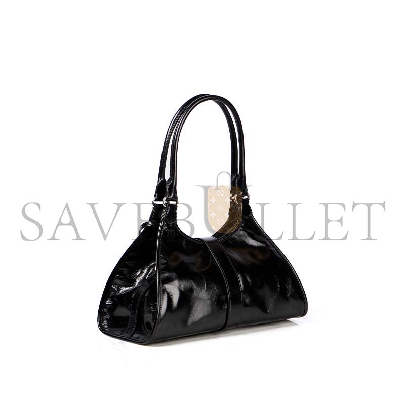 Pra*a medium push-lock leather tote (30*21*16cm)
